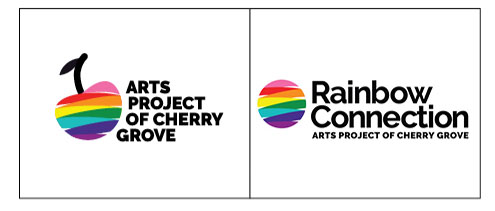 Langton Creative logo designs for Arts Project of Cherry Grove and Rainbow Connection