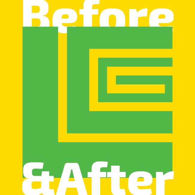 Before & After logo designs